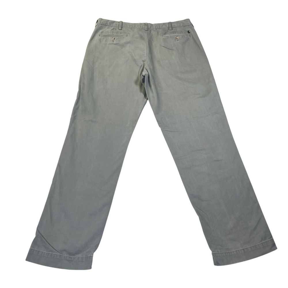 Vintage 90s Polo Ralph Lauren Preston Pant Gray Chino Classic Preppy 36x34 - Picture 2 of 11